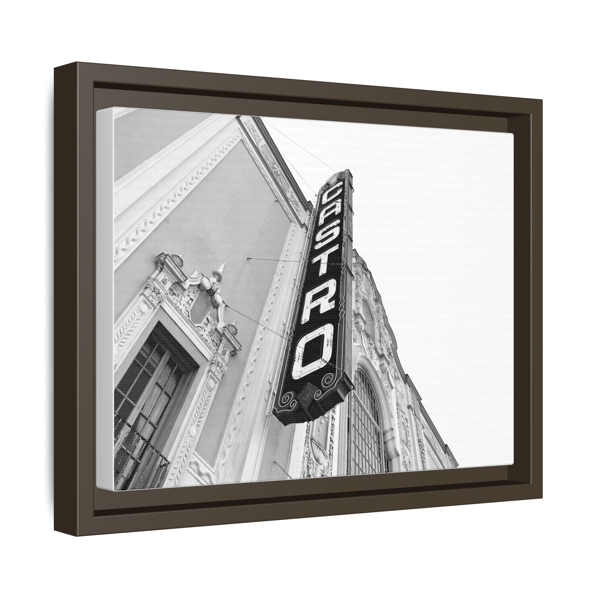 Vibrant Castro Neighborhood Framed Matte Canvas Wall Art ( 12" x 9")