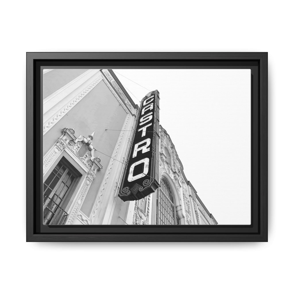 Vibrant Castro Neighborhood Framed Matte Canvas Wall Art ( 12" x 9")