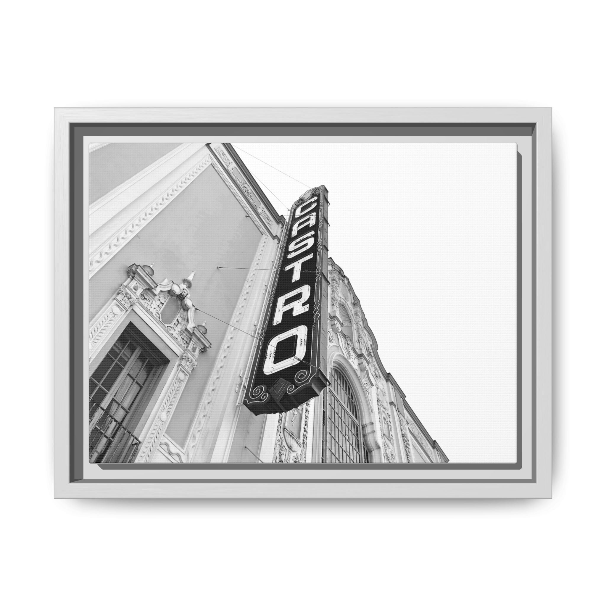 Vibrant Castro Neighborhood Framed Matte Canvas Wall Art ( 12" x 9")