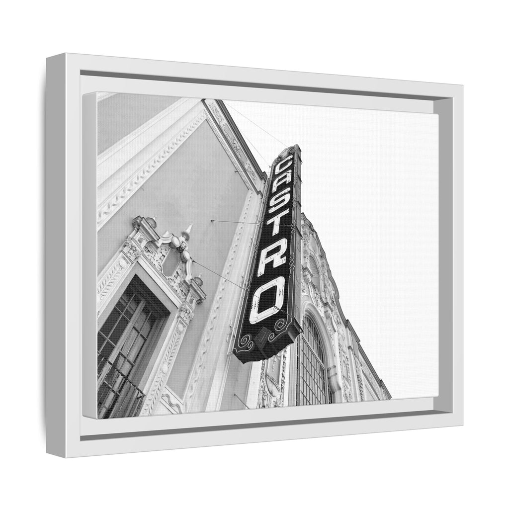 Vibrant Castro Neighborhood Framed Matte Canvas Wall Art ( 12" x 9")