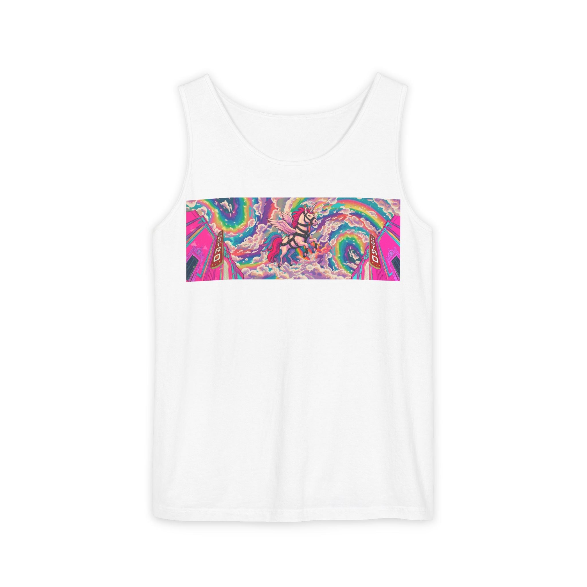 Psychedelic Rainbow Unicorn Tank Top – Pride Festival Sleeveless Tee