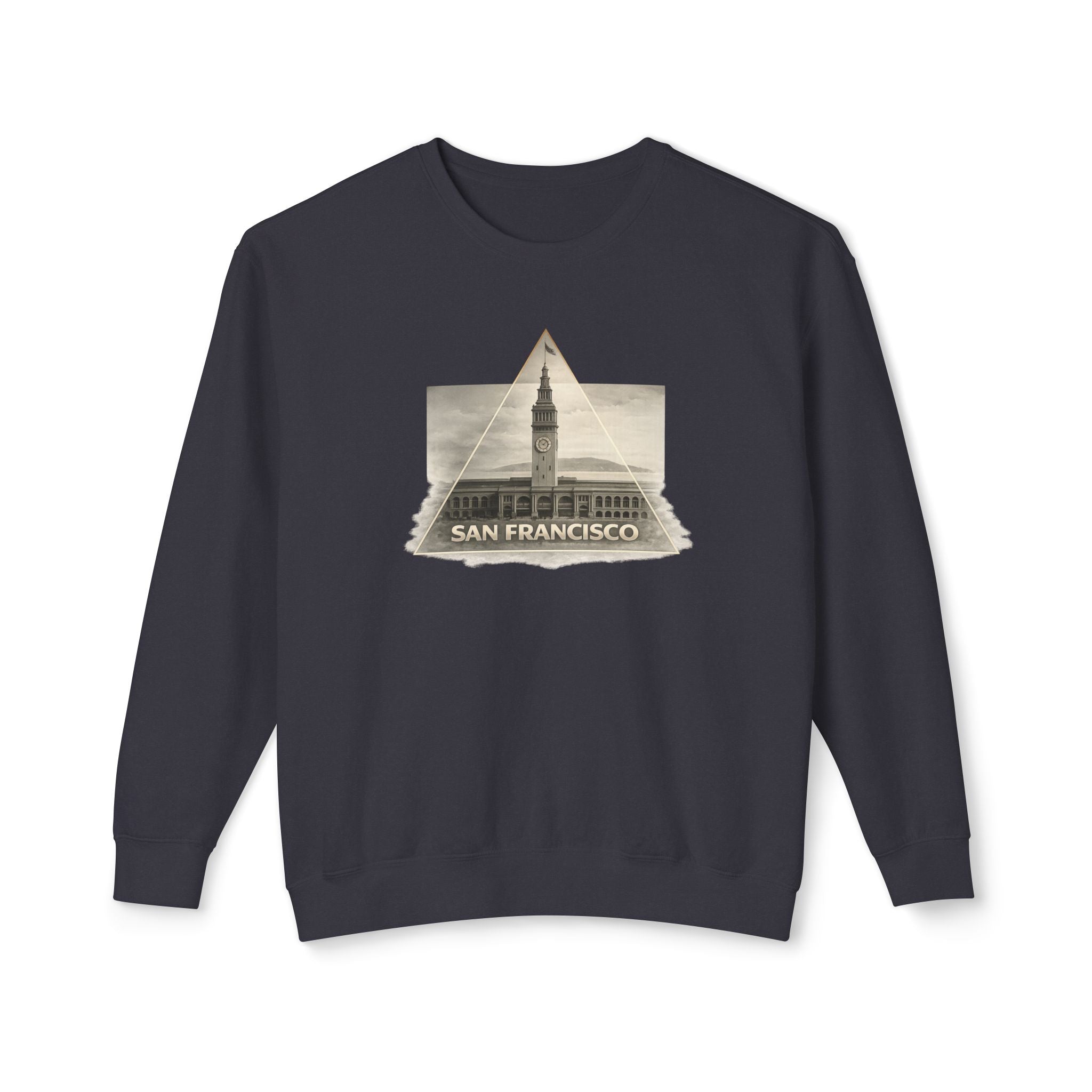 San Francisco Ferry Building Crewneck Sweatshirt | Vintage Cityscape