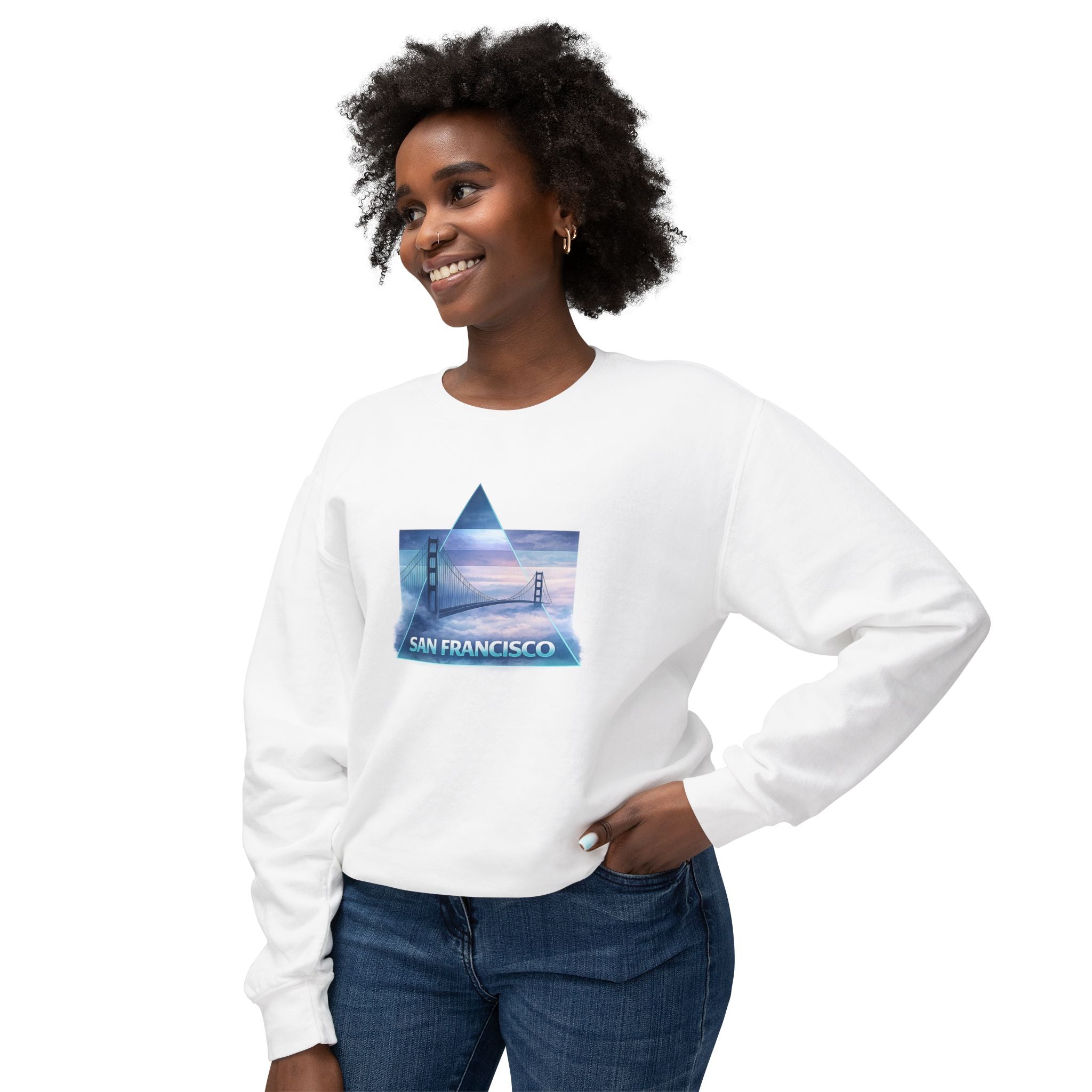 San Francisco Golden Gate Bridge Crewneck Sweatshirt | Cityscape Graphic