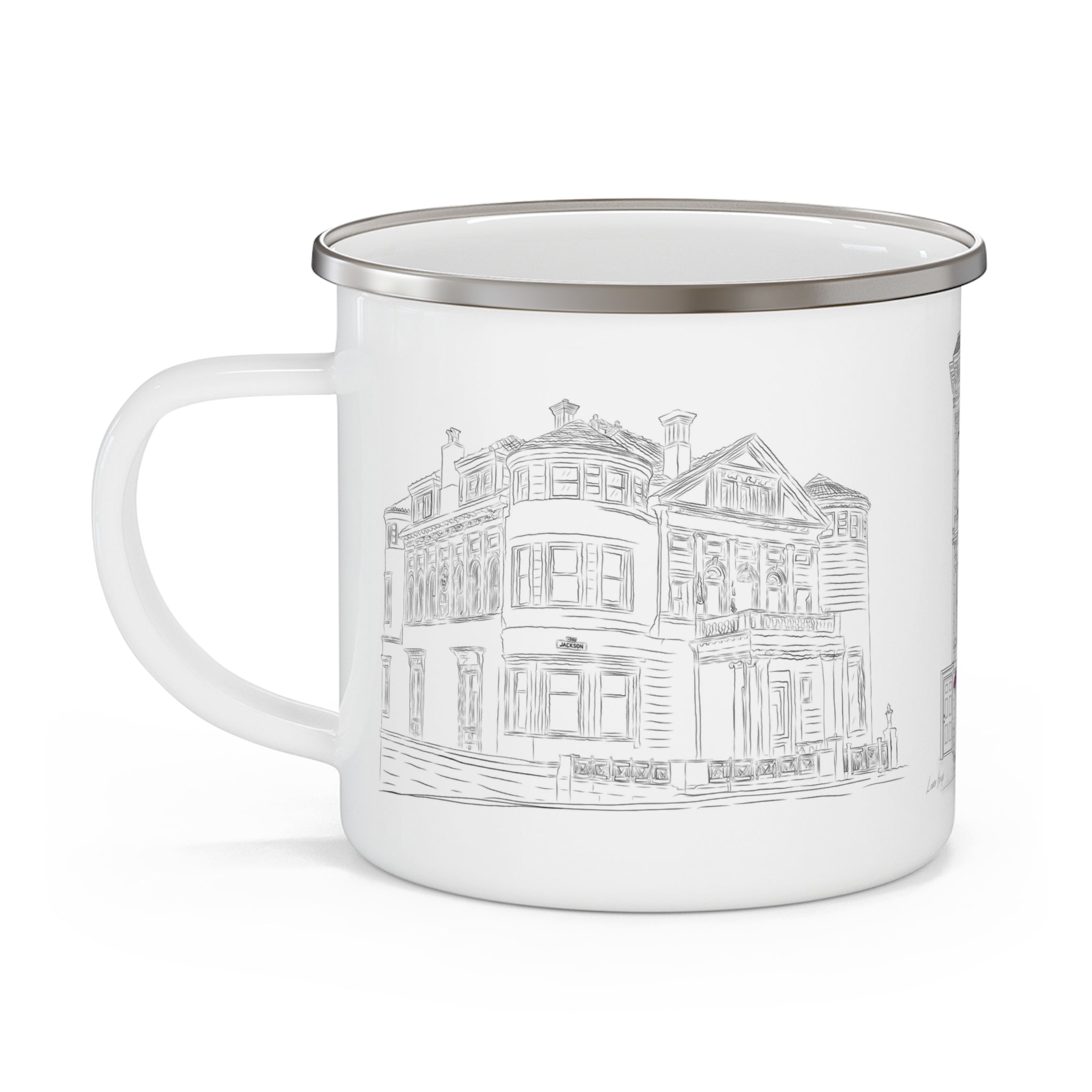 San Francisco Architecture Enamel Mug – Iconic Houses Travel Coffee Cup