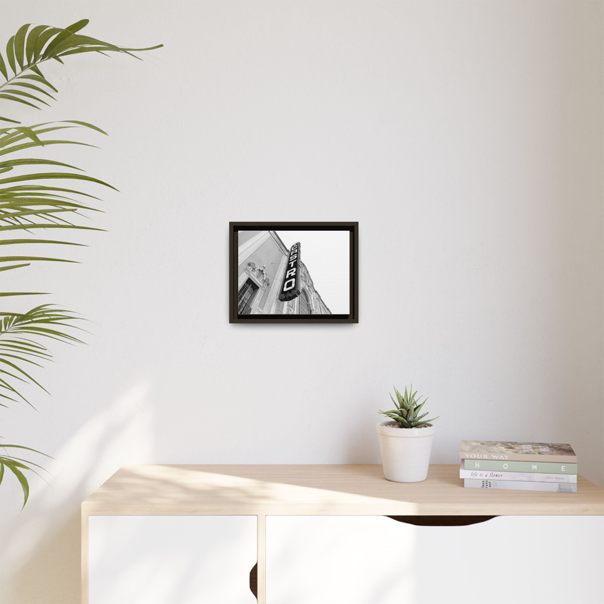 Vibrant Castro Neighborhood Framed Matte Canvas Wall Art ( 12" x 9")