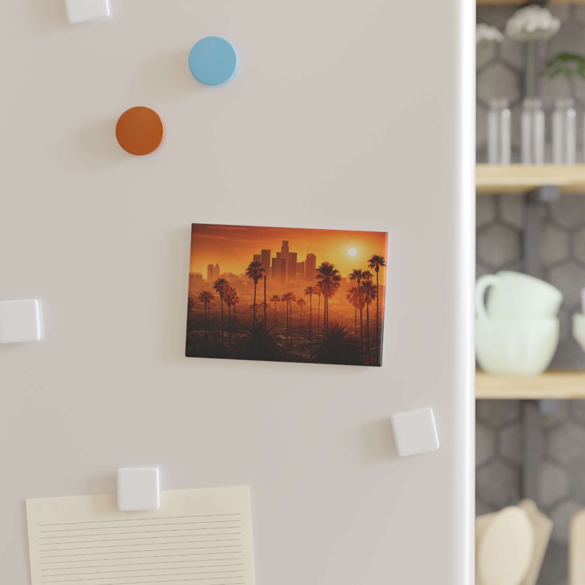 Sunset Los Angeles Skyline Rectangle Magnet