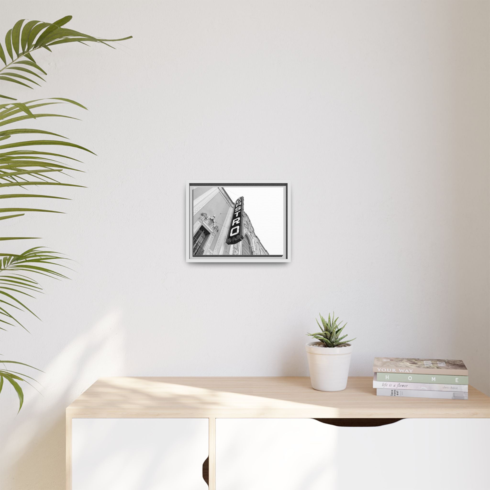 Vibrant Castro Neighborhood Framed Matte Canvas Wall Art ( 12" x 9")